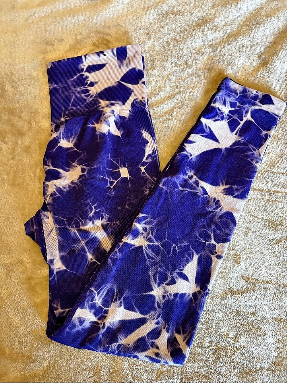 Women's Abstract Leggings in Blue & White
